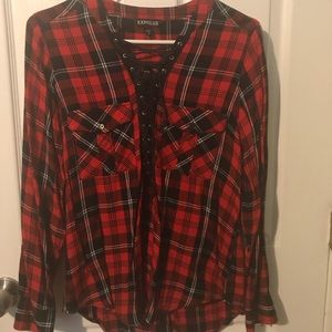 Plaid fashion long sleeve shirt